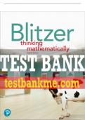 Test Bank For Thinking Mathematically 8th Edition All Chapters - 9780137551316