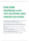 PGA PGM  Qualifying Level TEST SOLUTIONS 100%  VERIFIED SOLUTIONS