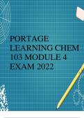 PORTAGE LEARNING CHEM 103 MODULE 4 EXAM 2022 UPDATED GRADED A +