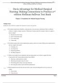 TEST BANK FOR Davis Advantage for Medical-Surgical Nursing Making Connections to Practice 2nd Edition by Janice J. Hoffman, Nancy J. Sullivan Chapter 1-71 A+ Latest 2023