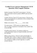 Certified Texas Contracts Management CTCM Questions With Complete Solutions