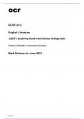 ocr GCSE English Literature (J352/01)  QUESTION PAPER AND MARK SCHEME June2023