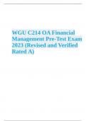 WGU C214 OA FinancialManagementPre-TestExam2023 (Revised and VerifiedRatedAWGU C214 OA FinancialManagementPre-TestExam2023 (Revised and VerifiedRatedA