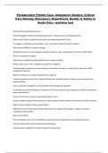 Perioperative Patient Care, Ambulatory Surgery, Critical Care Nursing, Emergency Department, Quality & Safety in Acute Care - practice test 