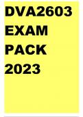 DVA2603  EXAM PACK 2023