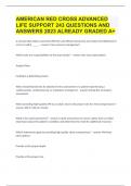 AMERICAN RED CROSS ADVANCED LIFE SUPPORT |243 QUESTIONS AND ANSWERS 2023 ALREADY GRADED A+