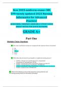 New 2023-midterm-exam= NR-599=newly updated 2023 Nursing Informatics for Advanced Practice| QUESTIONS, VERIFIED ANSWERS & STUDY GUIDE SHORT NOTES FOR QUICK REVISION. GRADE A+