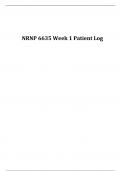 NRNP 6635 Week 1 Patient Log