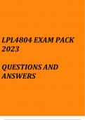 LPL4804 Exam pack 2023