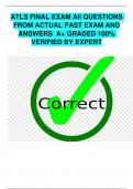 ATLS FINAL EXAM All QUESTIONS  FROM ACTUAL PAST EXAM AND ANSWERS A+ GRADED 100% VERIFIED BY EXPERT