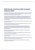  PHR Sample Test Exam With Complete Solutions 2023