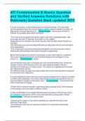 ATI Fundamentals & Basics Question and Verified Answers Solutions with Rationale| Question Bank updated 2023