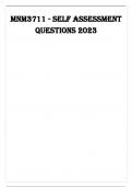 MNM 3711 SELF ASSESSMENT QUESTIONS 2023.