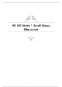 NR 103 Week 1 Small Group Discussion