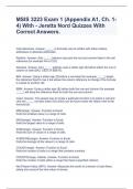 MSIS 3223 Exam 1 (Appendix A1, Ch. 1-4) With - Jeretta Nord Quizzes With Correct Answers.