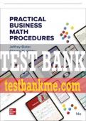 Test Bank For Practical Business Math Procedures, 14th Edition All Chapters - 9781264098385