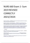 NURS 660 Exam 1- Sum  2019 REVISED  CORRECTLY  2023//2024