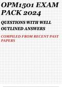 OPM1501 EXAM PACK 2024