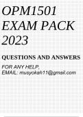 OPM1501 EXAM PACK 2023