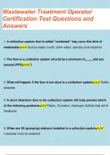 Wastewater Treatment Operator Certification Test Questions and Answers 2024|Graded A