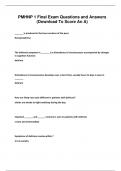 PMHNP 1 Final Exam Questions and Answers (Download To Score An A)