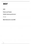 ocr AS Level Drama and Theatre H059/05 Mark Scheme June2023.