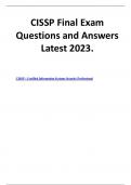 CISSP Final Exam  Questions and Answers  Latest 2023. 