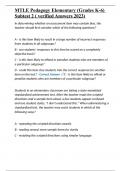 MTLE Pedagogy Elementary (Grades K-6) Subtest 2 ( verified Answers 2023)