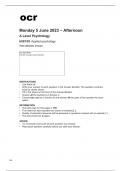 ocr A Level Psychology H567/03 Question Paper June2023.