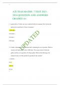 ATI TEAS MATHS  7 TEST 2023 -2024 QUESTION AND ANSWERS GRADED A+. 