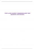 TCFP & GFD HAZMAT AWARENESS/OPS TEST Questions and Answers