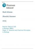 Pearson Edexcel GCE In Biology (9BIO) Paper 3 MARK SCHEME (Results) Summer 2023: General and Practical Principles in Biology