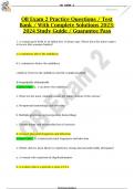 OB Exam 2 Practice Questions / Test Bank / With Complete Solutions 2023-2024 Study Guide / Guarantee Pass