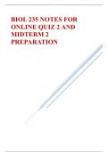 BIOL 235 NOTES FOR ONLINE QUIZ 2 AND MIDTERM 2 PREPARATION (CHAPTER 11-18) - ATHABASCA UNIVERSITY