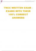 TNCC NOTES FOR WRITTEN EXAM| TNCC PREPARATIONS |TNCC TEST PREPARATIONS QUESTIONS WITH 100% CORRECT ANSWERS