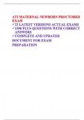 ATI Maternal Newborn Proctored Exam 23 Latest versions Actual Exams 1500 Plus Questions with correct answers
