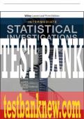 Test Bank For Intermediate Statistical Investigations, 1st Edition All Chapters - 9781119634423