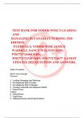 TEST BANK FOR YODER-WISE’S LEADING AND   MANAGING IN CANADIAN NURSING 2ND  EDITION   PATRICIA S. YODER-WISE JANICE WADDELL NANCY WALTON ISBN:  9781771721684 ISBN:   9781771721745 ISBN: 9781771721677  LATEST UPDATES 2023 QUESTION AND ANSWERS