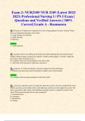 Exam 2: NUR2349/ NUR 2349 (Latest 2022/ 2023) Professional Nursing I / PN I Exam | Questions and Verified Answers | 100% Correct| Grade A - Rasmussen