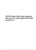 NR 507 Advanced Pathophysiology, Week 8 Final Exam Practice Questions Latest 2023/2024 | NR 507 Final Exam Questions Latest Update | NR 507 Patho Final Exam Questions With Correct Answers Latest 2023-2024 (Score A+) & NR 507 Advanced Pathophysiology; Fina