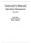 Operations Management 5th Edition By Nigel Slack, Stuart Chambers, Robert Johnston (Instructor Manual with Case Notes & Answers)