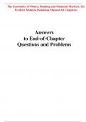 The Economics of Money, Banking and Financial Markets, 12e Frederic Mishkin (Solutions Manual, 100% Original Verified, A+ Grade)