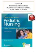 Test bank - Davis Advantage for Pediatric Nursing: Critical Components of Nursing Care 3rd Edition by Kathryn Rudd, All 22 Chapters Covered, Verified Latest Edition