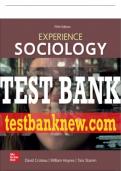 Test Bank For Experience Sociology, 5th Edition All Chapters - 9781260726824