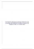 Test Bank For Beckmann and Ling's Obstetrics and Gynecology 8th Edition by Dr. Robert Casanova All Chapters (1-50) | A+ LATEST 2023