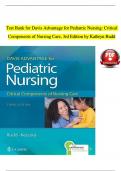 TEST BANK For Kathryn Rudd, Davis Advantage for Pediatric Nursing: Critical Components of Nursing Care 3rd Edition Verified Chapters 1 - 22 Complete Newest Version
