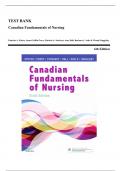 TEST BANK For Canadian Fundamentals of Nursing Patricia 6th Edition A. Potter, Anne Griffin Perry, Patricia A. Stockert, Amy Hall, Barbara J. Astle & Wendy Duggleby 