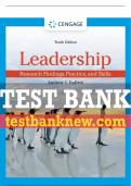 Test Bank For Leadership: Research Findings, Practice, and Skills - 10th - 2023 All Chapters - 9780357716175