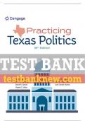 Test Bank For Practicing Texas Politics - 18th - 2022 All Chapters - 9780357505243