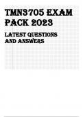 TMN3705 Exam Pack 2023 LATEST QUESTIONS AND ANSWERS